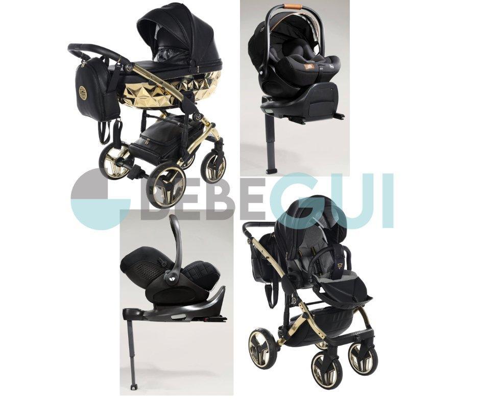 Junama - HAND CRAFT MIRROR - Black/Gold + Joie - i LEVEL RECLINE SIGNATURE Eclipse + Joie i Base ENCORE ROTATIVA 360º + Adaptadores - Bebegui - Cadeiras Auto e Carrinhos