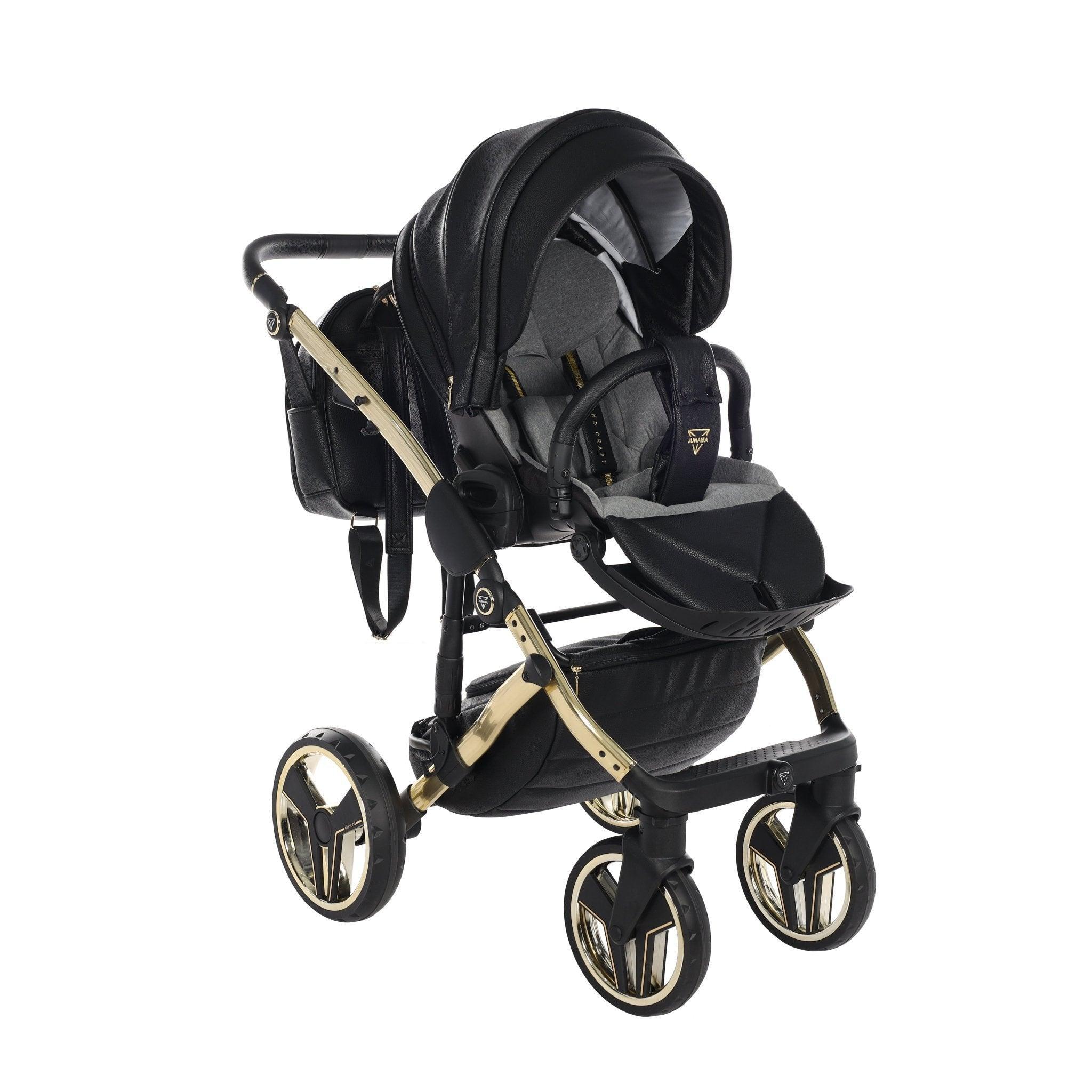 Junama - HAND CRAFT MIRROR - Black/Gold + Nuna - PIPA NEXT - Caviar + Nuna Base Next Modular + Adaptadores - Bebegui - Cadeiras Auto e Carrinhos