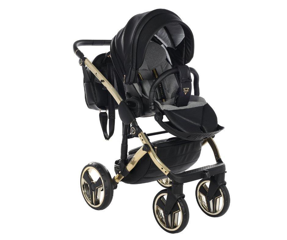 Junama - HAND CRAFT MIRROR - Black/Gold + Nuna - PIPA NEXT - Caviar + Nuna Base Next Modular + Adaptadores - Bebegui - Cadeiras Auto e Carrinhos